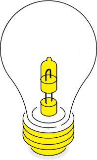 Illustration of a light bulb representing electrical services and solutions.