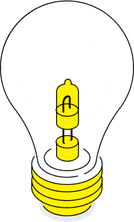 Illustration of a light bulb representing electrical services and solutions.